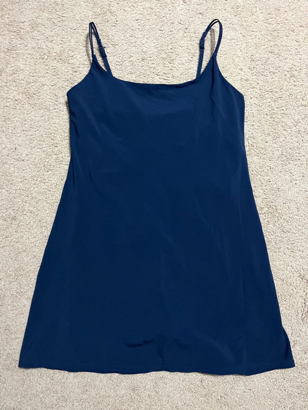Navy Abercrombie and Fitch Slip Dress with built in spandex shorts underneath